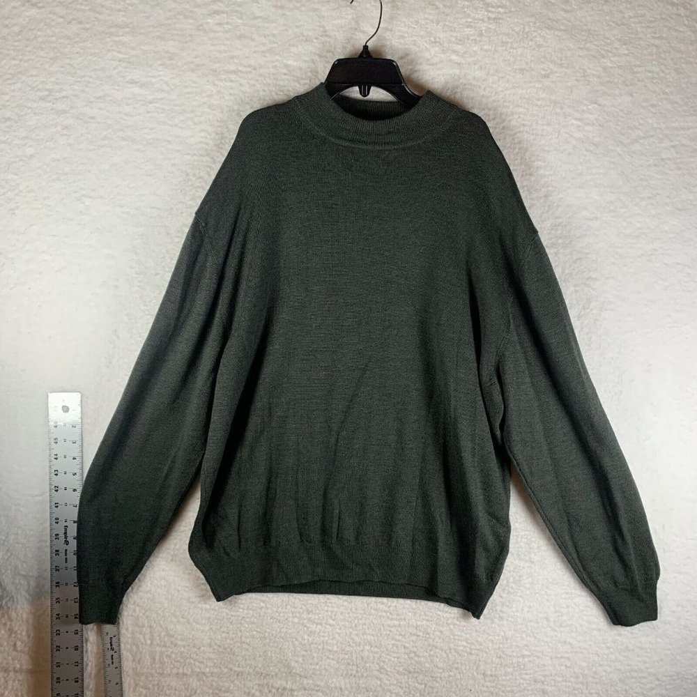 Conte Di Milano Sweater Mens XL‎ Merino Wool Mock Neck Long Sleeve Pullover 7294